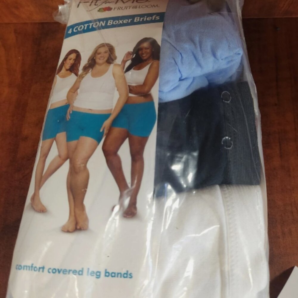 Women's underwear Fruit of the Loom Boxer Briefs Sz 12 3 Pk Open New